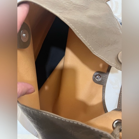 Elegant Brown PU/ fabric Tote Bag - Picture 11 of 13